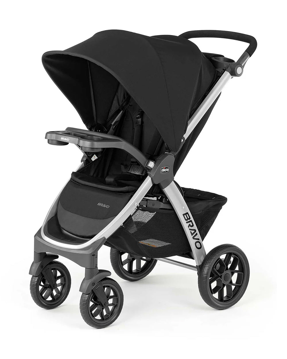 Chicco Bravo Quick Fold Baby Stroller 3 Positions Adjustable Parent Handle Bar One Hand Fold With Parent Child Tray 6 Months Warranty Pram for 0 to 4Y Upto 22 Kg Black Extra 5 Off duckduckbaby