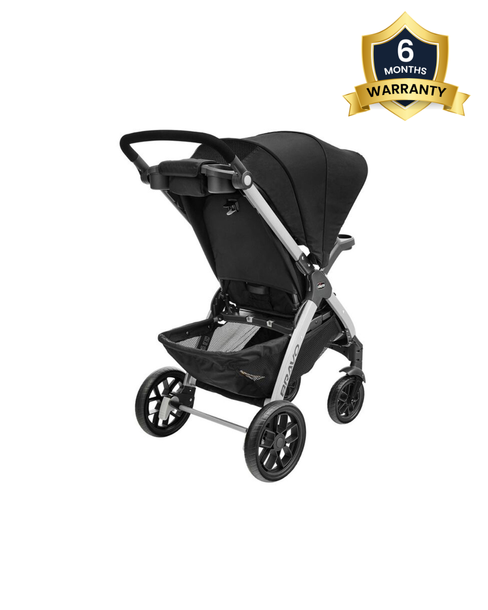 Chicco Bravo Quick Fold Baby Stroller 3 Positions Adjustable Parent Handle Bar One Hand Fold With Parent Child Tray 6 Months Warranty Pram for 0 to 4Y Upto 22 Kg Black Extra 5 Off duckduckbaby