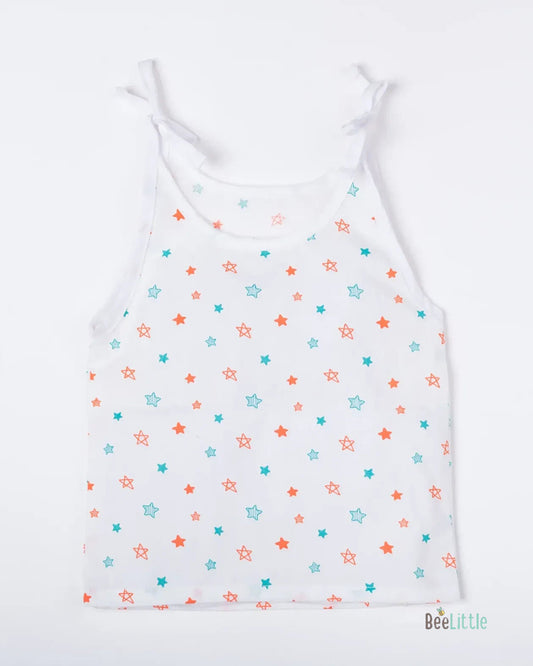 BeeLittle White Knot Vest-Sea-Organic Cotton-Pack of 2-For Infants