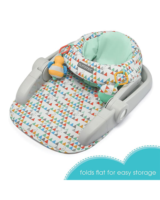 Summer Infant Learn-To-Sit 2 Position Floor Booster Seat-3 Point Safety Harness-4 to 12M-Grey