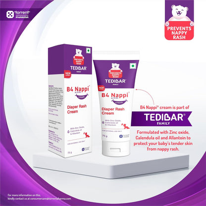 Tedibar B4 Nappi Diaper Rash Cream-With Calendula Oil & Allantoin