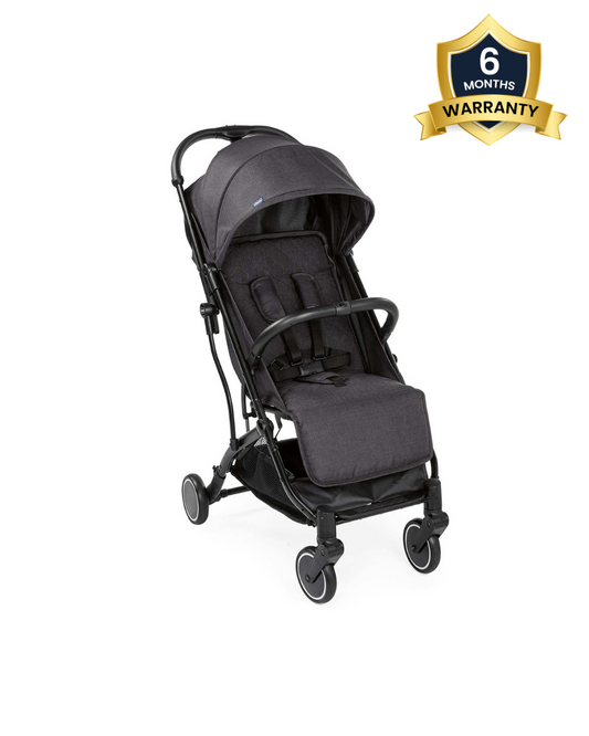 Chicco TrolleyMe Lightweight Baby Stroller-Travel Friendly-One Hand Fold-Pram for 0M+ (Upto 15 Kg)-Stone Black