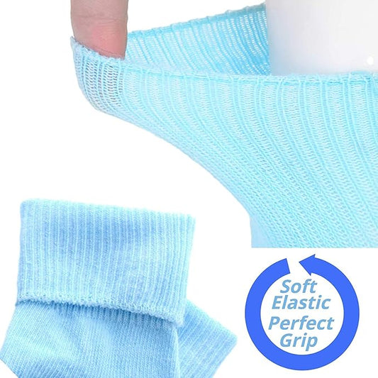 Youstylo Grey, Blue & Pink Socks-Printed-Cotton-Pack of 4-For Infants