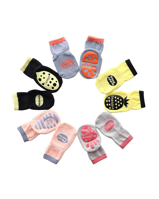 Youstylo Multicolored Socks-Fruits Printed-Cotton-Pack of 5-For Infants