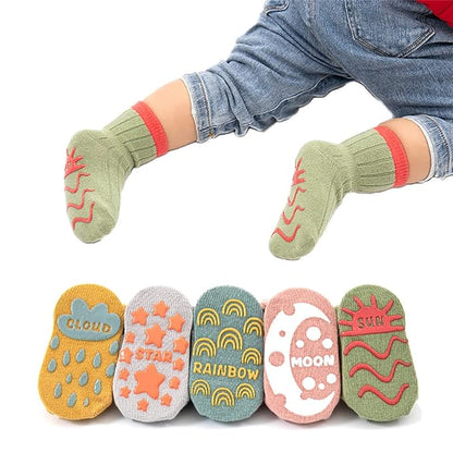 Youstylo Multicolored Socks-Nature Printed-Cotton-Pack of 5-For Infants