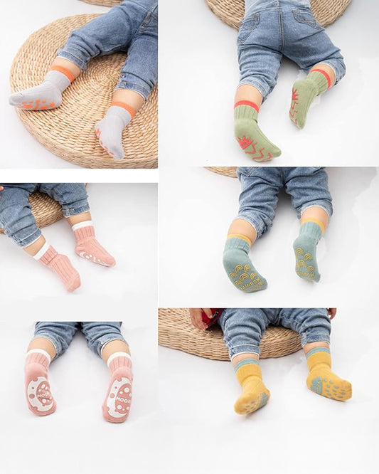 Youstylo Multicolored Socks-Nature Printed-Cotton-Pack of 5-For Infants