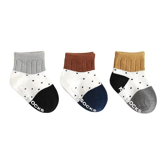 Youstylo Multicolored Socks-Dots-Cotton-Pack of 3-For Infants