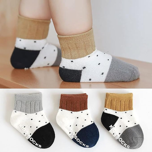 Youstylo Multicolored Socks-Dots-Cotton-Pack of 3-For Infants