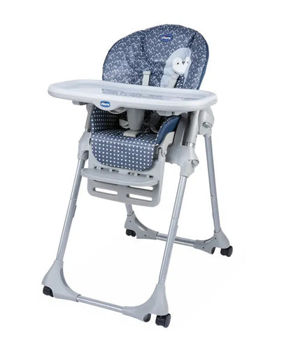 Chicco Polly Easy Baby High Chair-7 Position Height Adjustment-4-Wheels with Brakes-6M+ (Upto 15Kg)-Pinguin