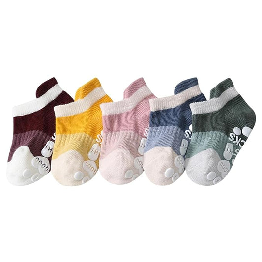 Youstylo Multicolored Socks-Multi Print-Cotton-Pack of 5-For Infants