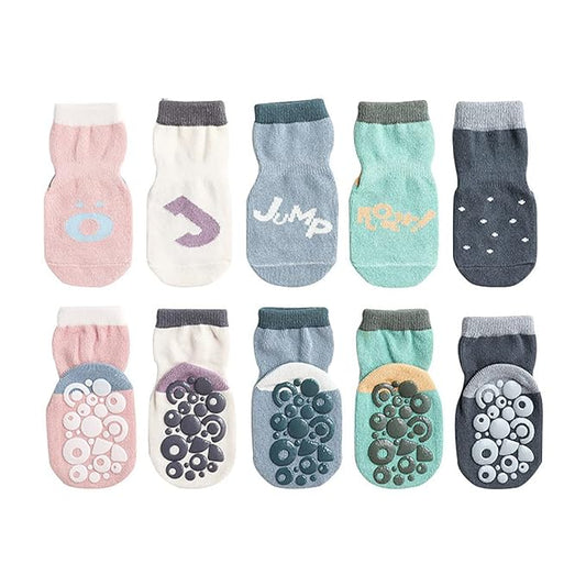 Youstylo Multicolored Socks-Printed-Cotton-Pack of 5-For Infants