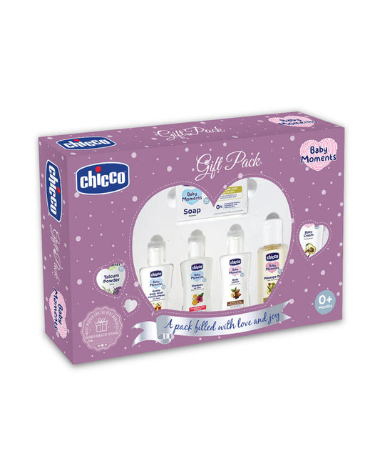 Chicco Baby Caring Purple New Born Gift Set-Pack Of 7-Gift For Baby Shower & Baby Birthday