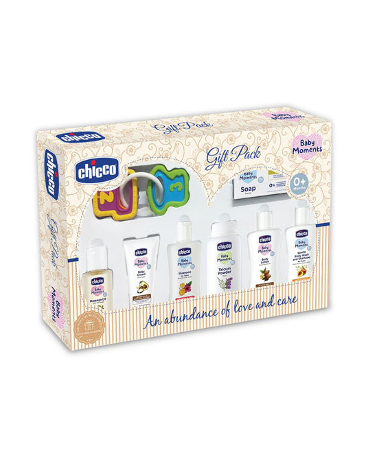 Chicco Baby Delight Beige New Born Gift Set-Pack Of 8-Gift For Baby Shower & Baby Birthday