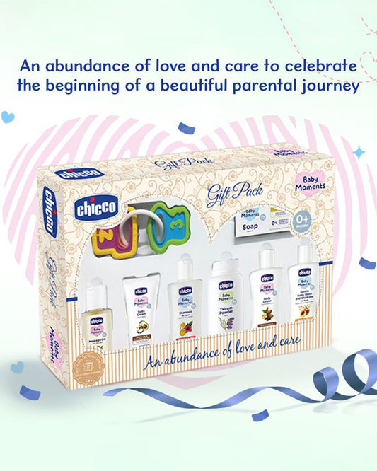 Chicco Baby Delight Beige New Born Gift Set-Pack Of 8-Gift For Baby Shower & Baby Birthday