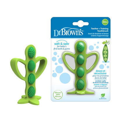 Dr. Brown's Peapod Teething Baby Toothbrush-3 to 12M-Green