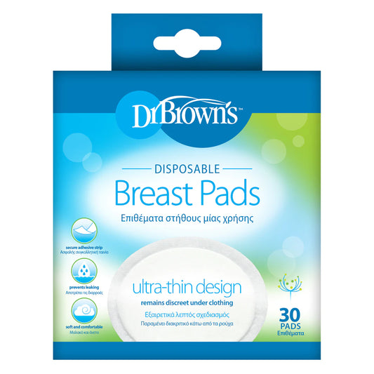 Dr. Brown's 100% Cotton Disposable Breast Pads-Pack of 30