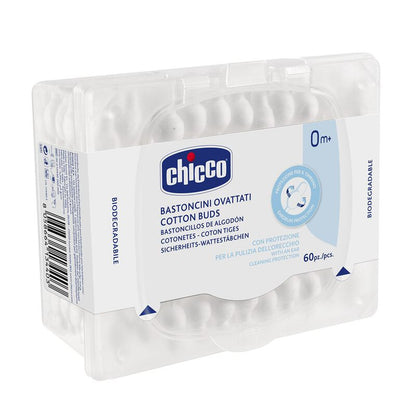 Chicco 100% Soft Cotton Buds With Ear Drum Protection For Infants-Pack of 60