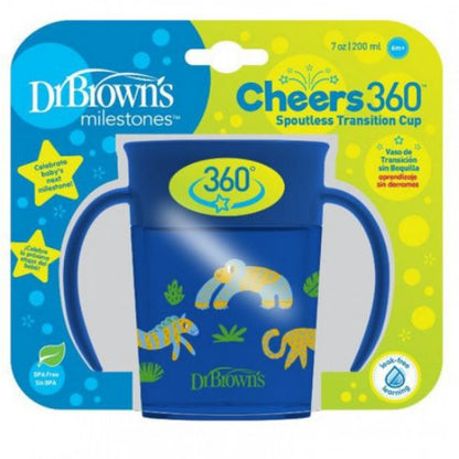 Dr. Brown's Smooth Wall Cheers 360 Cup-Blue Deco-200 ml-Leak Proof-For Infants