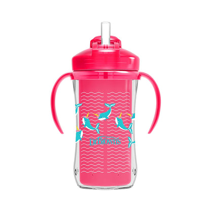 Dr. Brown's Insulated Straw Cup-Twin Handle-Pink-300 ml