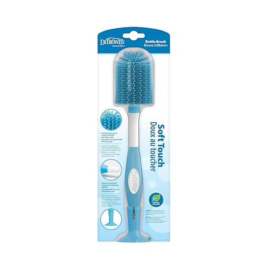 Dr. Brown's Soft Touch Bottle & Nipple Cleaning Brush-Anti Slip Handle-Blue