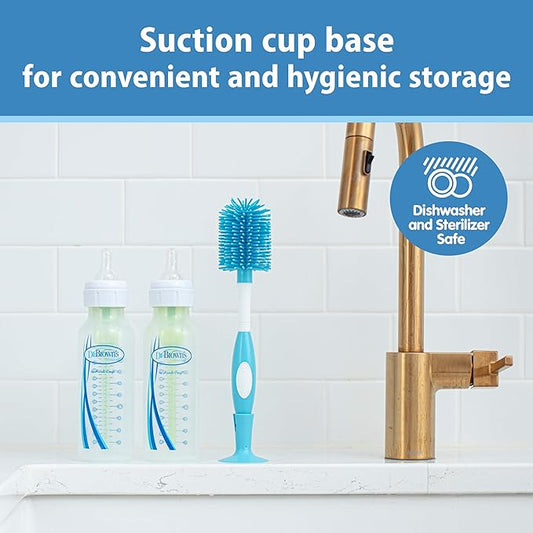 Dr. Brown's Soft Touch Bottle & Nipple Cleaning Brush-Anti Slip Handle-Blue