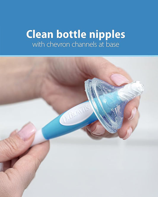 Dr. Brown's Bottle & Nipple Cleaning Brush-Anti Slip Handle-Blue