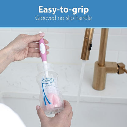 Dr. Brown's Bottle & Nipple Cleaning Brush-Anti Slip Handle-Pink