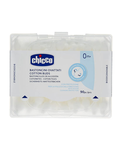 Chicco 100% Soft Cotton Buds With Ear Drum Protection For Infants-Pack of 90