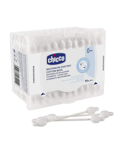 Chicco 100% Soft Cotton Buds With Ear Drum Protection For Infants-Pack of 90