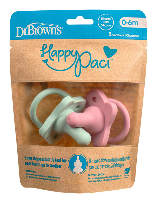 Dr. Brown's Happy Paci-Two Piece Soother-Pink-Pacifier