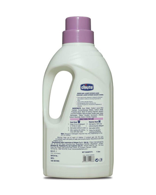 Chicco Baby Laundry Detergent-With 5X Stain Removing Power-Dermatologically Tested & Safe For Babies-Delicate Flowers