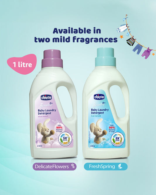 Chicco Baby Laundry Detergent-With 5X Stain Removing Power-Dermatologically Tested & Safe For Babies-Fresh Spring