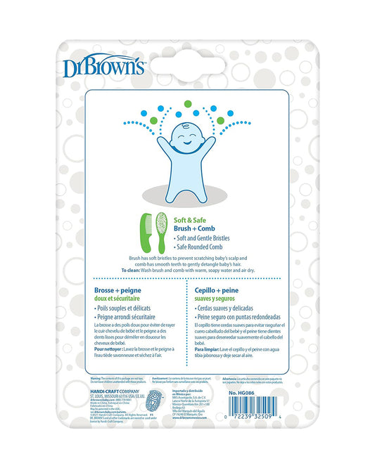 Dr. Brown's Wooden Soft & Safe Baby Brush & Comb-0 to 24M