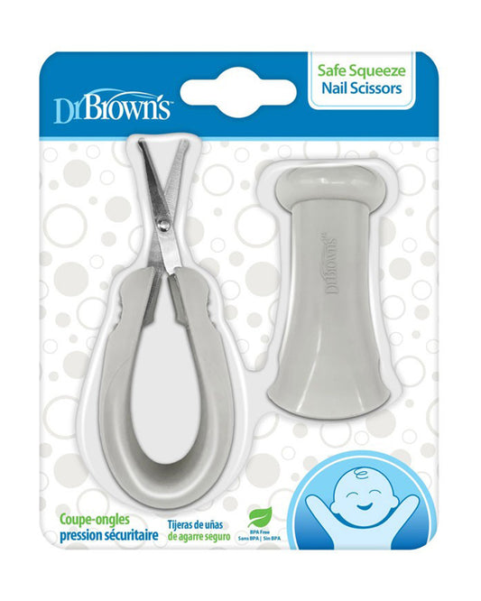 Dr. Brown's Safe Squeeze Nail Scissors-0 to 24M-Grey