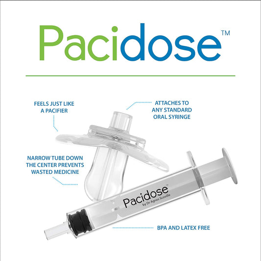 Dr. Brown's Pacidose Liquid Medicine Dispenser With Oral Syringe-Designed For Accurate Dosing-Made With Baby Safe Soft Silicone-Transparent-0 to 18M-For Infants