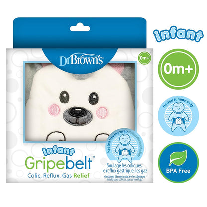 Dr. Brown's Colic Relief Gripebelt-Soothe Your Baby From Colic, Reflux & Gas-With Soft Fabric & Adjustable Belt-Clay Pack For Warm & Cool Therapy-With Attached Toy-Hedgehog-For Infants-0M+