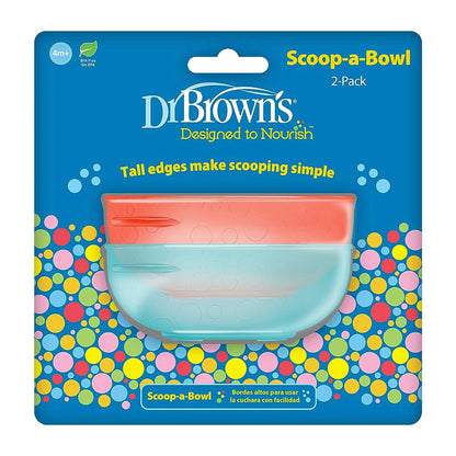 Dr. Brown's Weaning Toddler Tumblers Scoop-A-Bowl-Microwave Safe & BPA Free-Multicolor