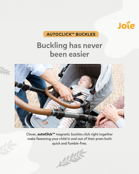 Joie Aeria Baby Stroller-Reversible Seat-Height Adjustable Seat-Pram for 0M+ (Upto 22 Kg)-Carbon