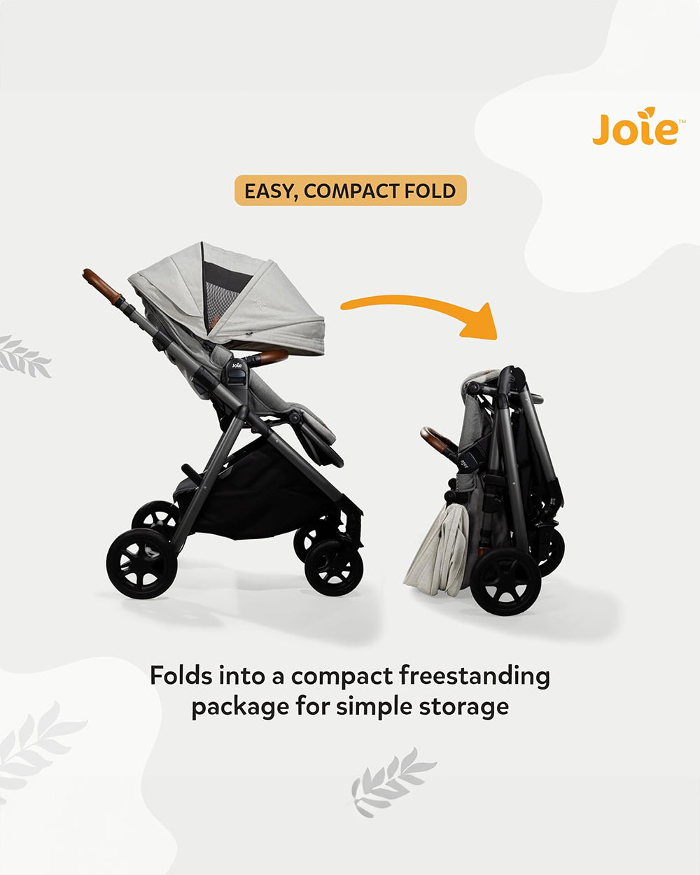 Joie Aeria Baby Stroller Reversible Seat Height Adjustable Seat Pram for 0M Upto 22 Kg Oyster Extra 5 Off duckduckbaby