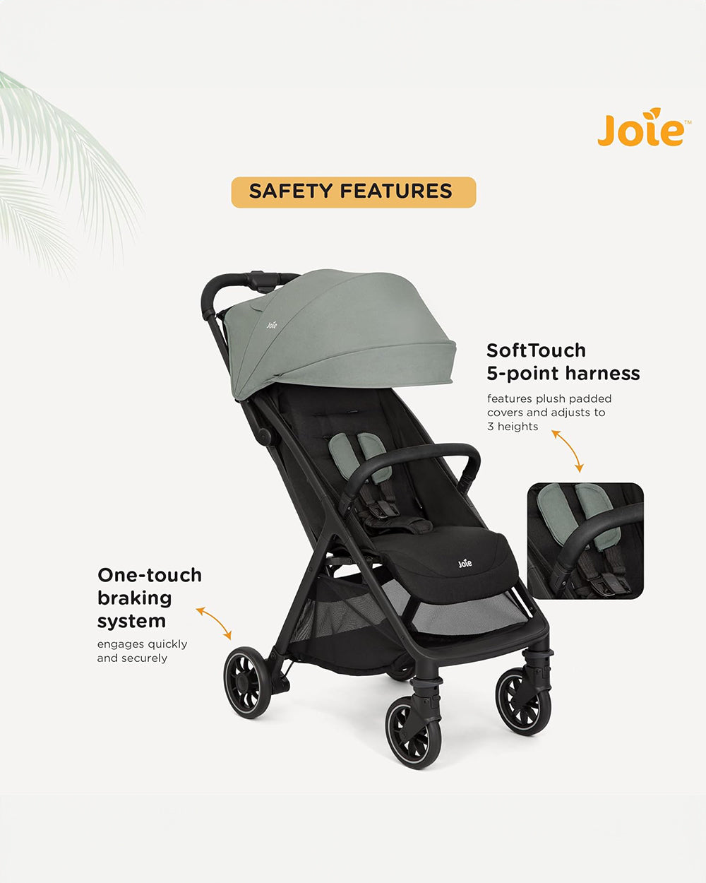 Joie Pact Pro Baby Stroller 5 Position Recline Travel System Compatible Pram for 0 to 4Y Upto 22 Kg Abyss Extra 5 Off duckduckbaby