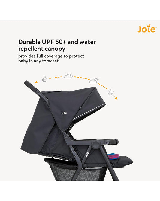 Joie Aire Twin Baby Stroller-Reversible Seat Liners-Automatic Fold Lock-Pram for 0 to 3Y (Upto 15 Kg Each Seat)-Rosy & Sea