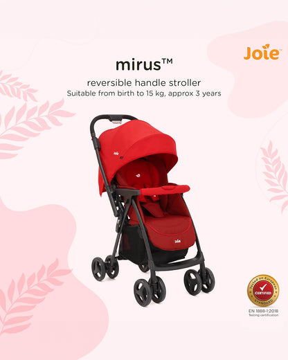 Joie Mirus Lightweight Baby Stroller-One Hand Fold-Reversible Handle-Pram for 0 to 3Y (Upto 15Kg)-Lychee