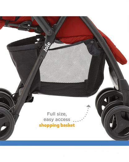 Joie Mirus Lightweight Baby Stroller-One Hand Fold-Reversible Handle-Pram for 0 to 3Y (Upto 15Kg)-Lychee