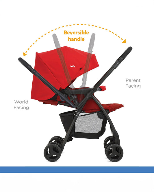 Joie Mirus Lightweight Baby Stroller-One Hand Fold-Reversible Handle-Pram for 0 to 3Y (Upto 15Kg)-Lychee