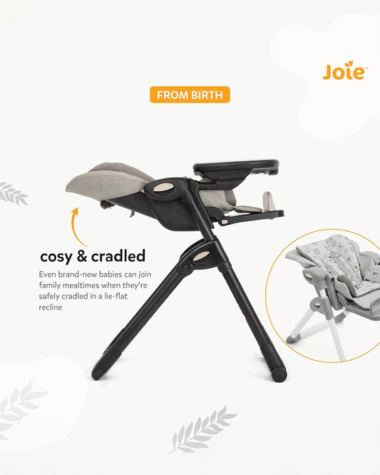 Joie Mimzy Recline High Chair-5 Position Recline-7 Height Positions-Upto 15 Kg-Speckled