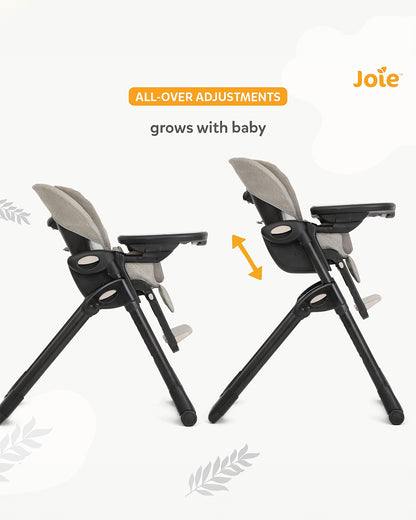 Joie Mimzy Recline High Chair-5 Position Recline-7 Height Positions-Upto 15 Kg-Speckled