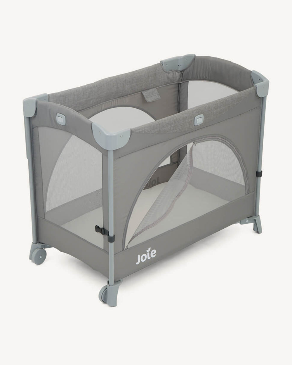 Joie Kubbie Sleep Bedside Crib Travel Cot With Removable Mattress Compact Fold Includes Travel Bag Foggy Grey For 0 to 36M Extra 5 Off duckduckbaby