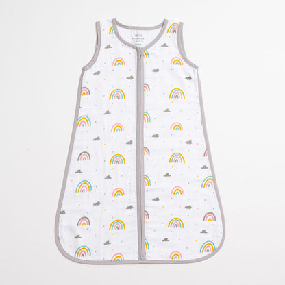 Aariro Baby Sleeping Bag-Follow the Rainbow-100% Organic Cotton-Lavender-Newborn Bed-0-6M