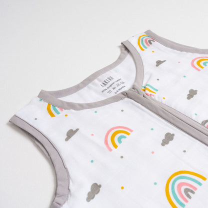 Aariro Baby Sleeping Bag-Follow the Rainbow-100% Organic Cotton-Lavender-Newborn Bed-0-6M