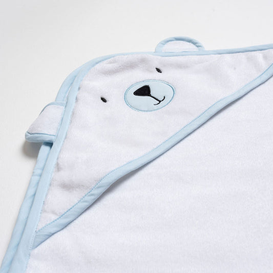 Aariro Hooded Baby Bath Towel-100% Organic Cotton-Blue